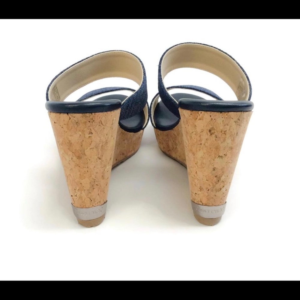 JIMMY CHOO CORK DENIM WEDGE SIZE 43 ... fit 11-12
